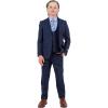 STACY ADAMS Boys’ Classic 5-Piece Suit Set – Blazer, Vest, Pants, Shirt & Tie(Navy)