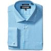 STACY ADAMS Men’s Big and Tall Gingham Check Dress Shirt(Aqua)