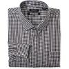STACY ADAMS Men’s Big and Tall Gingham Check Dress Shirt(Black)