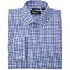STACY ADAMS Men’s Big and Tall Gingham Check Dress Shirt(Blue)