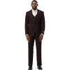 STACY ADAMS Men’s Neeson Classic Modern 3-Piece Suit – Slim Fit Checkered Print Tailored Jacket, Vest, and Trousers(Burgundy)