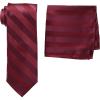 Stacy Adams Men’s Extra Long Formal Stripe Tie Set(Burgundy)