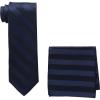 Stacy Adams Men’s Extra Long Formal Stripe Tie Set(Navy)