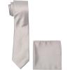 Stacy Adams Men’s Satin solid Tie Set(Silver)
