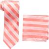 Stacy Adams Men’s Solid Woven Formal Stripe Tie Set(Coral)