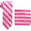 Stacy Adams Men’s Solid Woven Formal Stripe Tie Set(Fuchsia)
