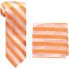 Stacy Adams Men’s Solid Woven Formal Stripe Tie Set(Orange)