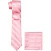 Stacy Adams Men’s Solid Woven Formal Stripe Tie Set(Pink)