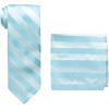 Stacy Adams Men’s Solid Woven Formal Stripe Tie Set(Turquoise)