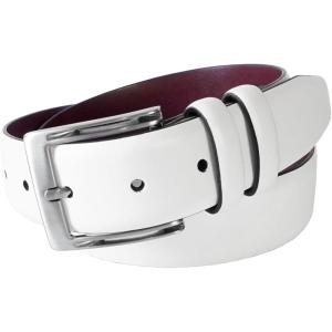 Stacy Adam’s Leather Dress Belt for Dickinson Oxford, Suits, Pants, Classic, Formal, Business, Work, Smooth Edge, Croco(Russell White)
