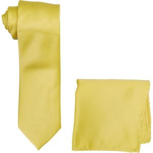 Stacy Adams Men’s Satin solid Tie Set(Banana)