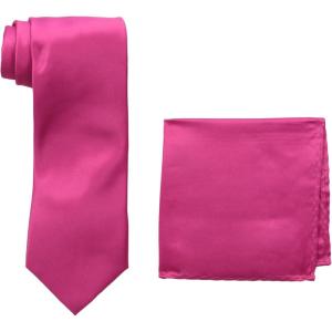 Stacy Adams Men’s Satin solid Tie Set(Fuchsia)