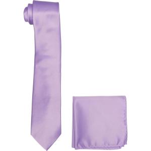 Stacy Adams Men’s Satin solid Tie Set(Lilac)