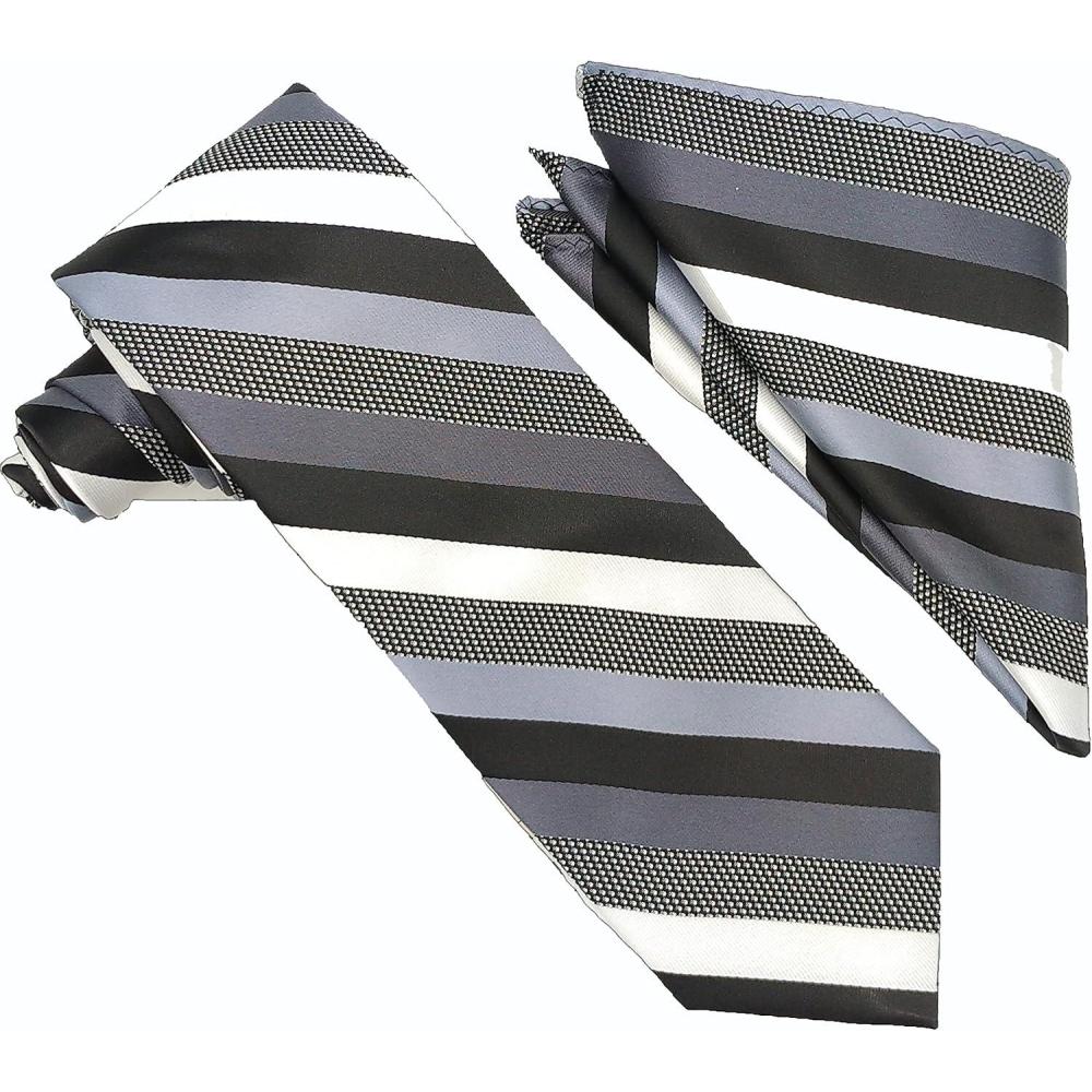 imageStacy Adams Mens TallPlusSize Microfiber Stripped Tie Set Extra LongMulti