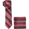 Stacy Adams Men’s Microfiber Stripped Tie Set(Black/Red)