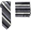 Stacy Adams Men’s Microfiber Stripped Tie Set(Black/White)