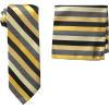Stacy Adams Men’s Microfiber Stripped Tie Set(Gold)