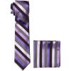 Stacy Adams Men’s Microfiber Stripped Tie Set(Purple)