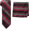Stacy Adams Men’s Tall-Plus-Size Microfiber Stripped Tie Set Extra Long(Black/Red)