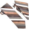 Stacy Adams Men’s Tall-Plus-Size Microfiber Stripped Tie Set Extra Long(Brown)