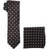 Stacy Adams Men’s Tall-Plus-Size Satin Dot Tie Set Extra Long(Black/White)