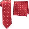 Stacy Adams Men’s Tall-Plus-Size Satin Dot Tie Set Extra Long(Red)