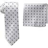 Stacy Adams Men’s Tall-Plus-Size Satin Dot Tie Set Extra Long(Silver)