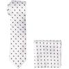 Stacy Adams Men’s Tall-Plus-Size Satin Dot Tie Set Extra Long(White/Black)