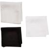 Stacy Adams mens 100% Silk Hand Rolled 17″x 17″ Pocket Square Three Piece Set(White/Black/Silver)