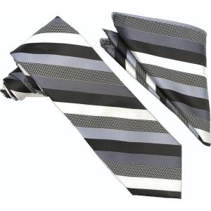 Stacy Adams Men’s Tall-Plus-Size Microfiber Stripped Tie Set Extra Long(Multi)