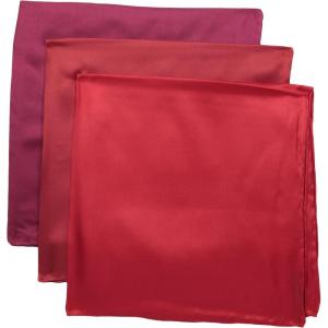 Stacy Adams mens 100% Silk Hand Rolled 17″x 17″ Pocket Square Three Piece Set(Burgundy/Medium Red/F.red)