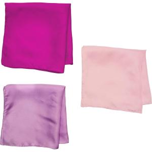 Stacy Adams mens 100% Silk Hand Rolled 17″x 17″ Pocket Square Three Piece Set(Lilac-pink-fushia)