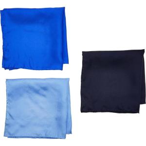 Stacy Adams mens 100% Silk Hand Rolled 17″x 17″ Pocket Square Three Piece Set(Navy/Royal/Powder)