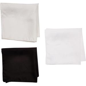 Stacy Adams mens 100% Silk Hand Rolled 17″x 17″ Pocket Square Three Piece Set(White/Black/Silver)