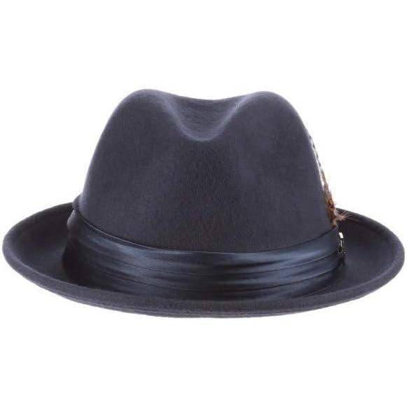 imageSTACY ADAMS Mens Crushable Wool Felt Snap Brim Fedora HatNavy