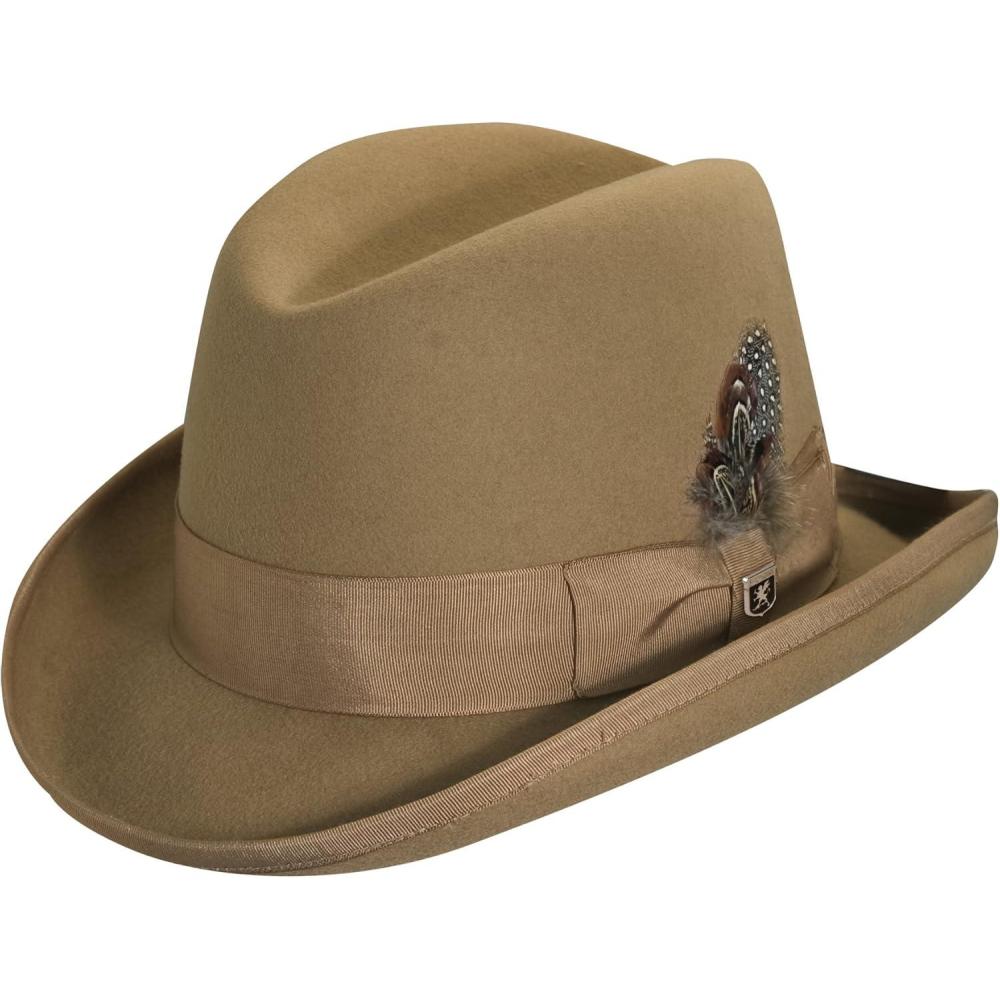 imageSTACY ADAMS Mens HomburgCamel