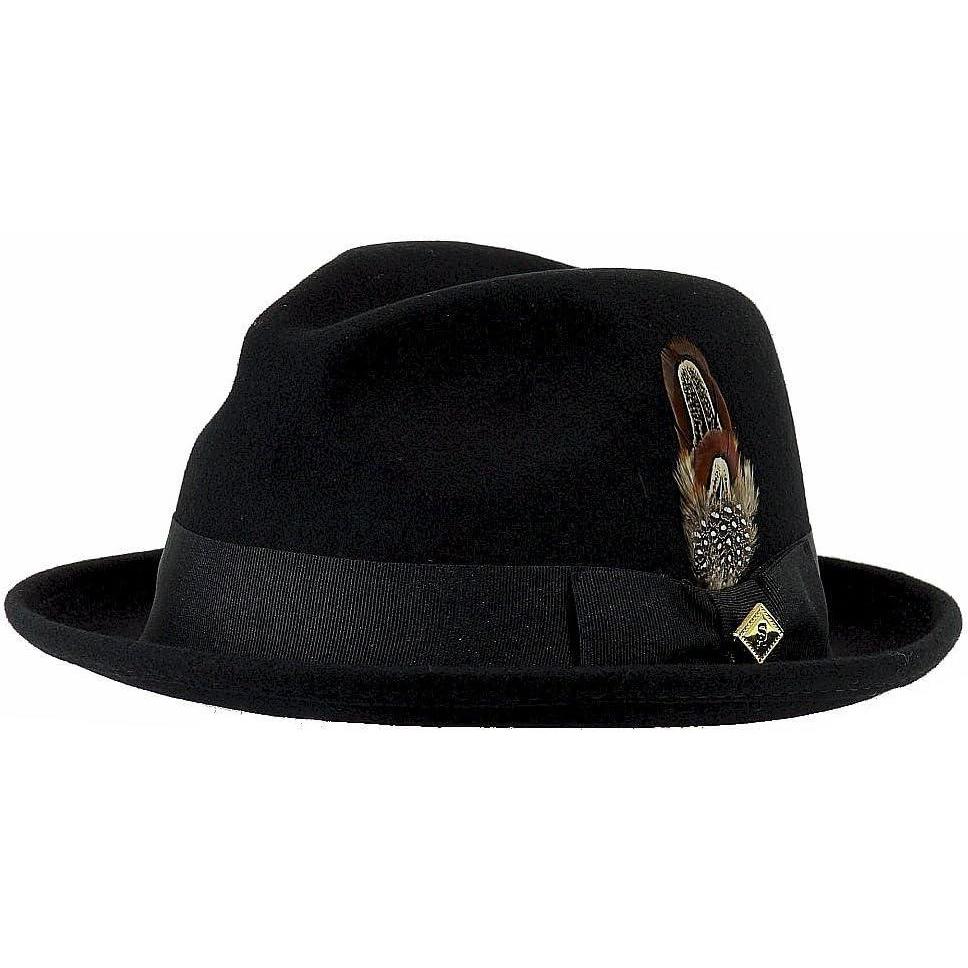 imageSTACY ADAMS Mens Wool Felt Pinch Front Fedora HatBlack
