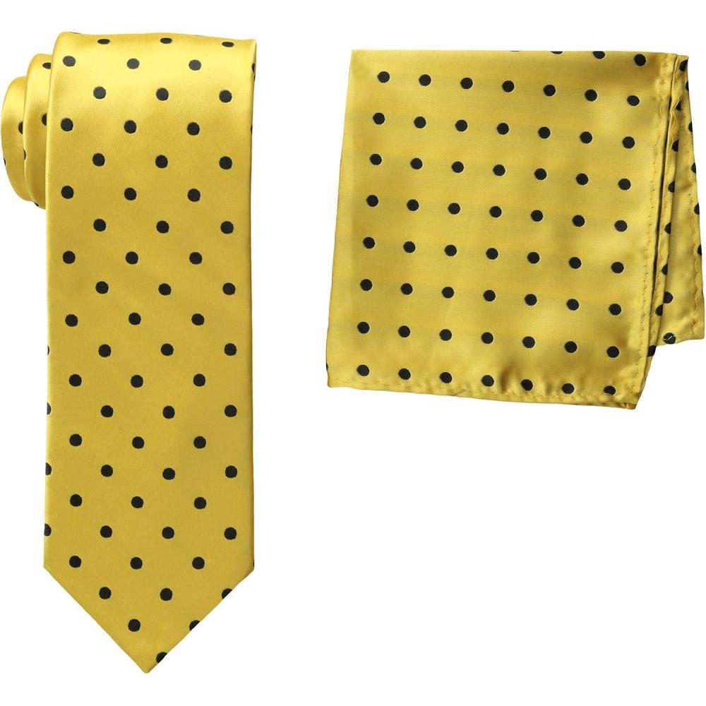 imageStacy Adams Mens Satin Dot Tie SetGold