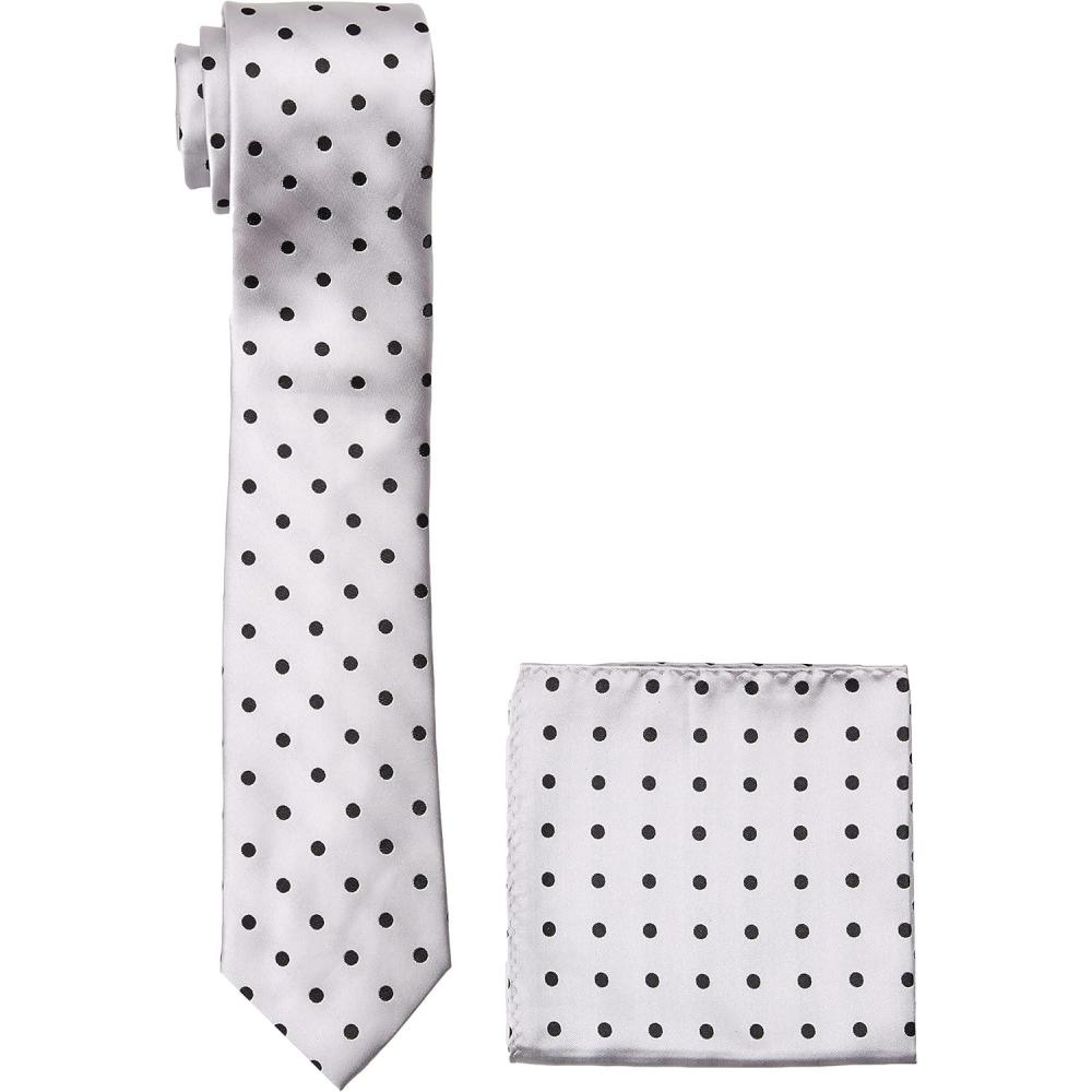 imageStacy Adams Mens Satin Dot Tie SetSilver