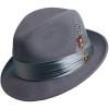 STACY ADAMS Men’s Crushable Wool Felt Snap Brim Fedora Hat(Grey)