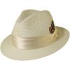 STACY ADAMS Men’s Paper Milan Pinch Front Fedora(Beige)