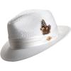 STACY ADAMS Men’s Paper Milan Pinch Front Fedora(White)