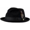 STACY ADAMS Men’s Wool Felt Pinch Front Fedora Hat(Black)