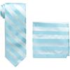 STACY ADAMS mens Solid Woven Formal Stripe Tie Set Extra Long(Blue)
