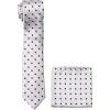 Stacy Adams Men’s Satin Dot Tie Set(Silver)