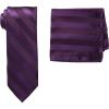 Stacy Adams Men’s Tall Plus Solid Woven Formal Stripe Tie Set Extra Long, Purple, One Size