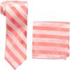 Stacy Adams mens Solid Woven Formal Stripe Tie Set Extra Long(Coral)