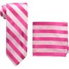Stacy Adams mens Solid Woven Formal Stripe Tie Set Extra Long(Fuchsia)