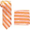Stacy Adams mens Solid Woven Formal Stripe Tie Set Extra Long(Orange)