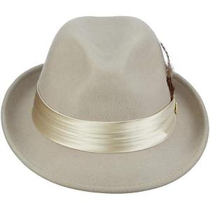 STACY ADAMS Men’s Crushable Wool Felt Snap Brim Fedora Hat(Cement)